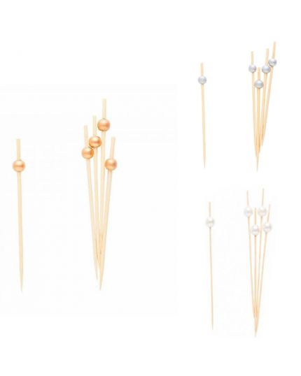 Pick Stecchini con Perline Colorate 25pz