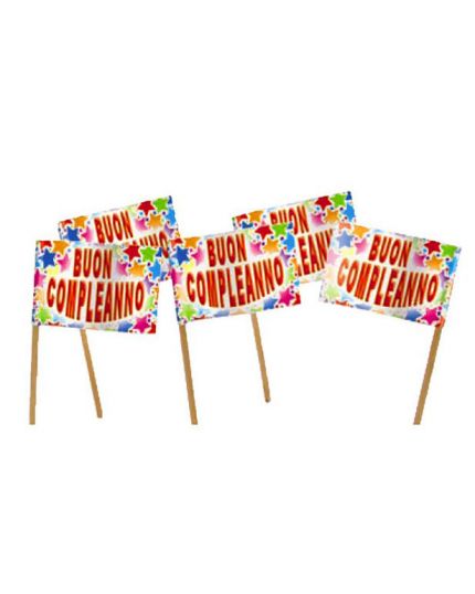 Picks Bandierine Buon Compleanno Stelle Multicolor