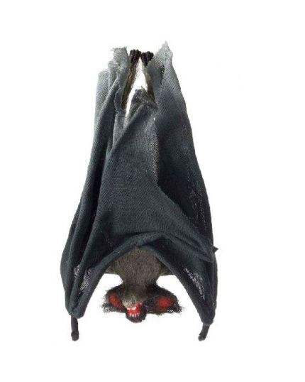 Decorazione Pipistrello Dormiente Appeso Rattan 33cm