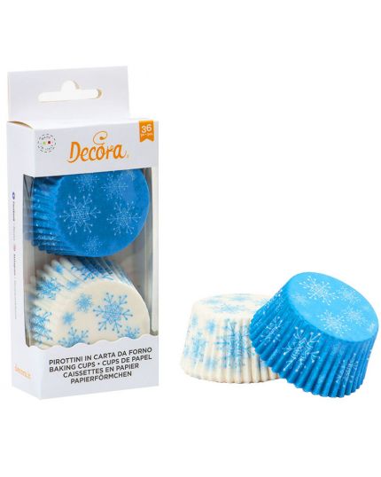 Pirottini Carta Fiocchi di Neve per Muffin Decora 36pz
