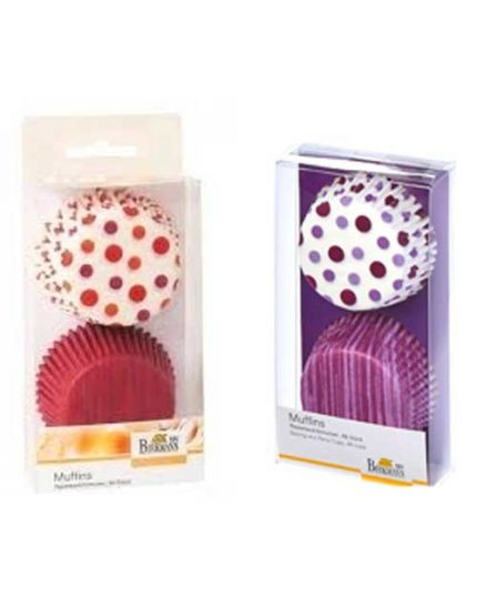 Pirottini Carta Forno per Muffin Pois e Righe Colorate Birkmann 48pz