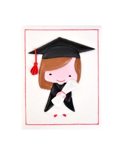 Decorazione Zucchero Placca Laurea Dottoressa 7x9cm