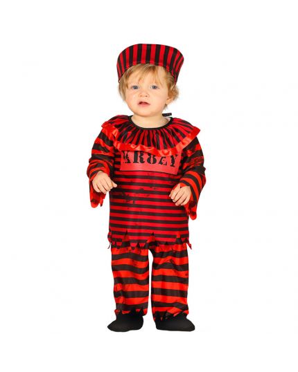 Costume Clown Horror Rosso Baby