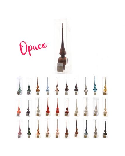 Puntale Natale Vetro Colorato Opaco 26cm