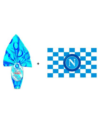 Kit Uovo di Pasqua Napoli Crispo 350gr + Bandiera Napoli 