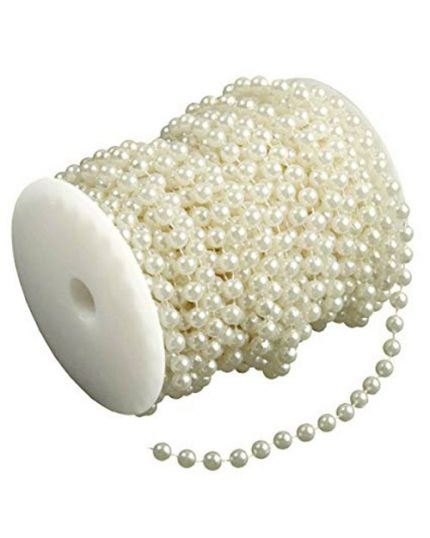 Bobina Rotolo Filo di Perle Crema 0,6 mm 5 Metri