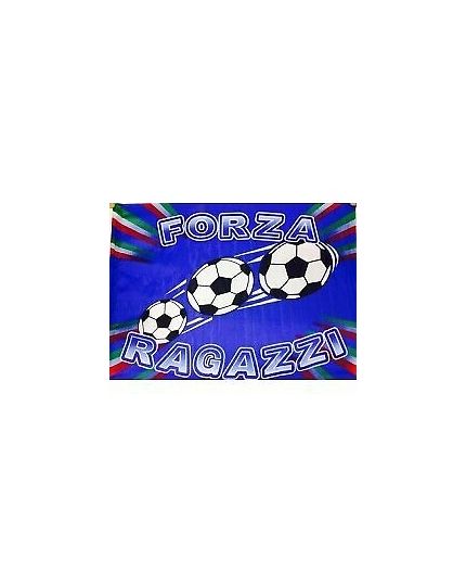 Bandiera Italia Forza Ragazzi con Asta 90x150cm