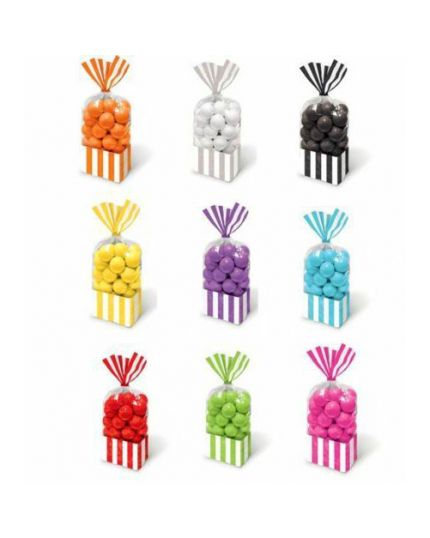Sacchetti per Caramelle Righe Colorate 27cm 10pz 