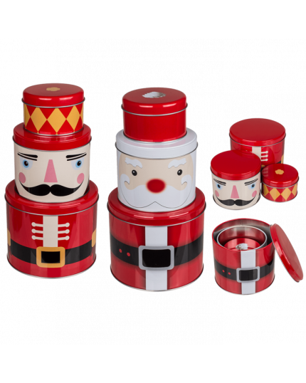 Set Scatola Matrioska in Metallo Figure Natalizie 