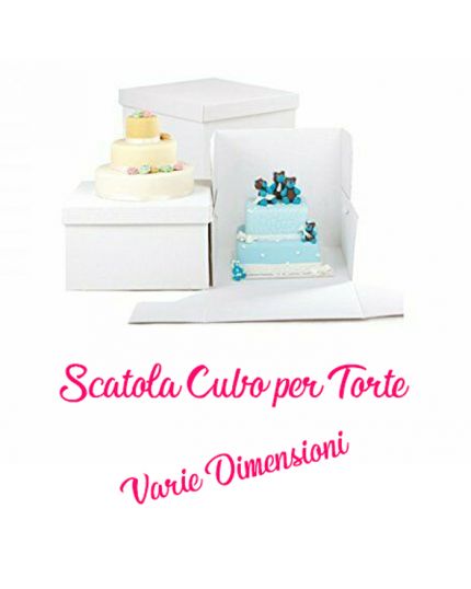 Scatola Cubo Rigida per Torte Varie Dimensioni