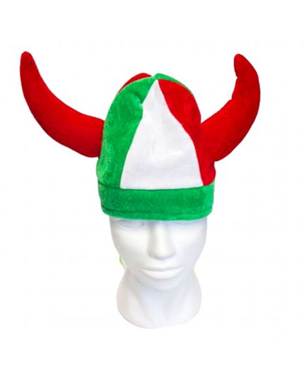 Cappello Vichingo Tricolore Italia in Ciniglia 