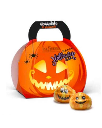 Praline al Cioccolato Fondente Halloween in Astuccio di Carta da 200Gr