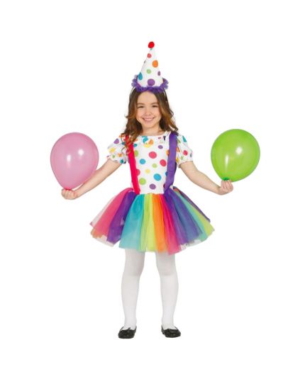 Costume Pagliaccio Arcobaleno Bambina