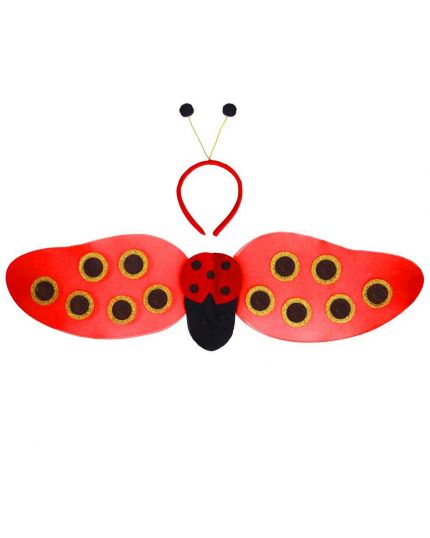 Set Coccinella Rossa Ali e Antenne