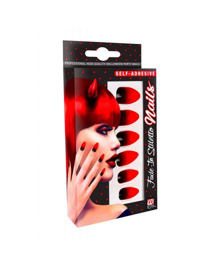 Set Unghie Adesive Sfumate Rosso e Nero