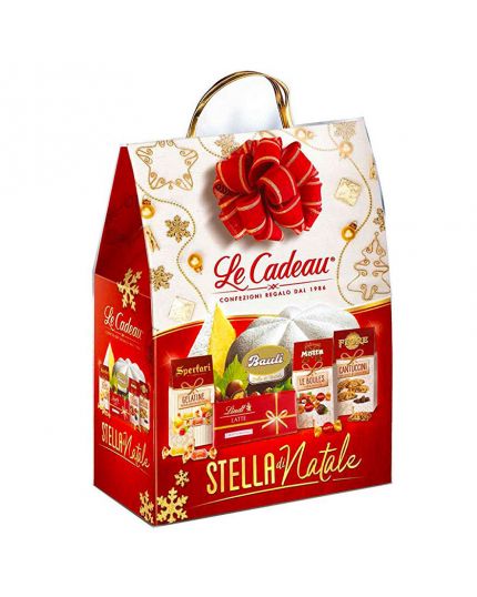 Cesto Natalizio Shopper Stella di Natale 5 Pezzi