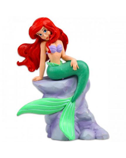 Sopratorta Cake Topper Pvc Ariel Sirenetta su Scoglio 10cm