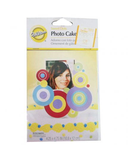 Sopratorta Cake Topper Pvc Portafoto Fantasia Circolare Multicolor 11cm