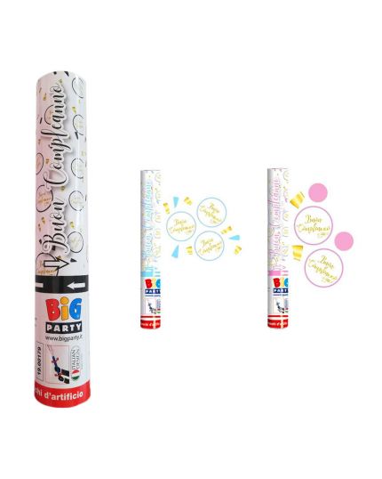 Tubo Sparacoriandoli Buon Compleanno Chic Colorato Metal 30cm