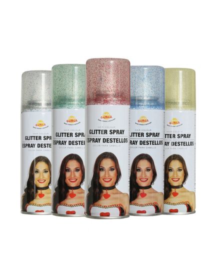 Spray per Capelli e Corpo con Glitter Colori Assortiti 125ml