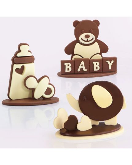 Set Stampi in Silicone New Born per Piece Battesimo Martellato 