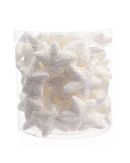 Stelline Polistirolo Bianche Glitterate 3,5cm