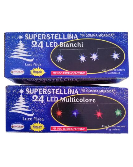 Filo Superstellina in Gomma Morbida 24 LED Colorati 2,3 Metri