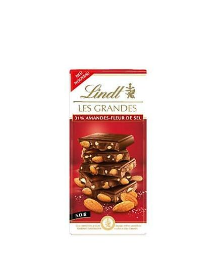 Tavoletta Les Grandes Cioccolato Fondente con Mandorle Lindt 150gr
