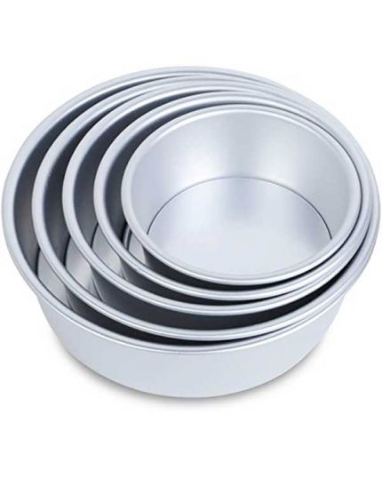 Teglia Professionale Rotonda Torte in Alluminio Anodizzato Altezza 7,5cm Varie Dimensioni Decora