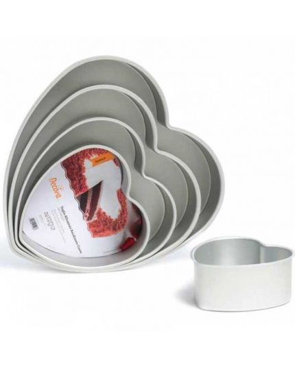 Teglia Professionale Torte Forma Cuore in Alluminio Anodizzato Altezza 7,5cm Varie Dimensioni