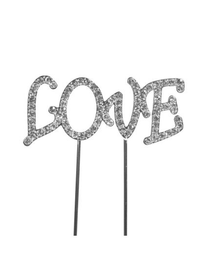 Cake Topper Scritta Love con Strass 15cm