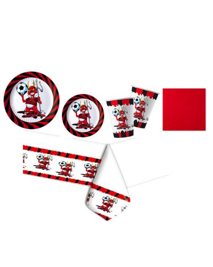 Kit Coordinato Tavola Diavoletto Rossonero Milan 