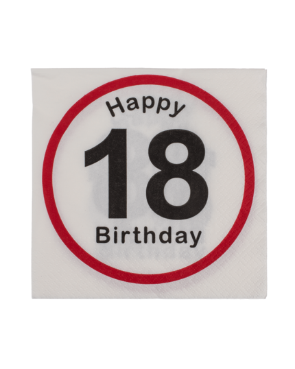 Tovaglioli Carta Divieto Happy Birthday con Numeri 