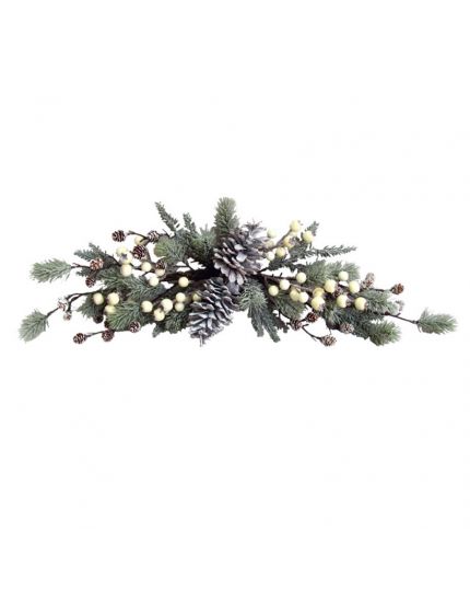 Ghirlanda Pino Verde con Pigne e Bacche 80cm