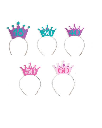 Cerchietto con Coroncina Glitter Età Assortite 