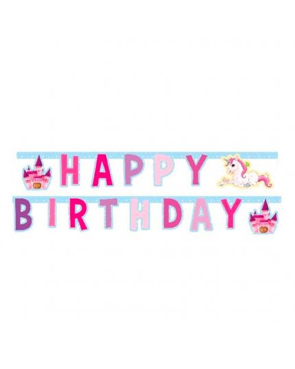 Festone Carta Unicorno Happy Birthday 
