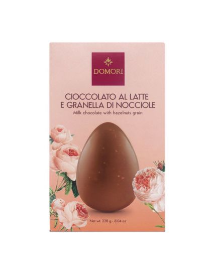 Uovo Pasqua Cioccolato al Latte e Granella di Nocciole Domori 228gr