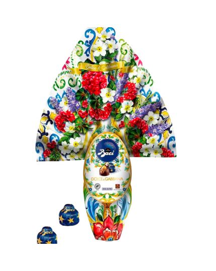 Uovo Pasqua Baci Perugina Cioccolato Fondente o Latte con Granella di Nocciole Firmato Dolce & Gabbana 380gr