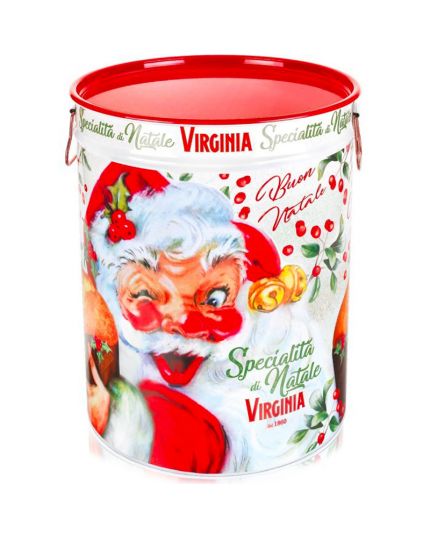 Latta di Natale con Maxi Panettone Alto Tradizionale Virginia 5kg