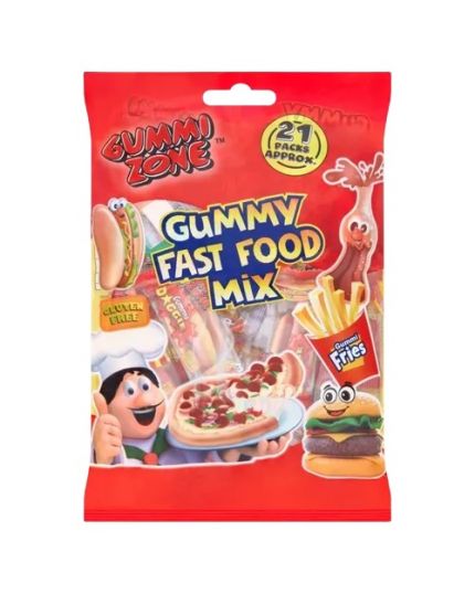 Busta Caramelle Gummy Fast Food Mix Multibag 175gr