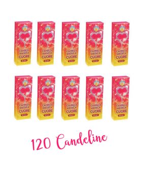 120 Candeline Magiche Scintillanti Forma Cuore