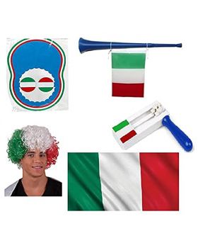 Zeus Party Cappello Cilindro Tricolore Italia con Mano Gigante Tricolore da Stadio per Partite e Tifo Nazionale 