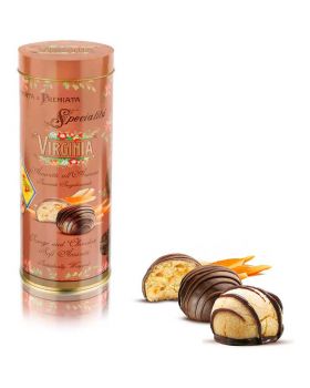 Amaretti Soffici Arancia e Cioccolato Fondente in Elegante Latta Virginia 140gr