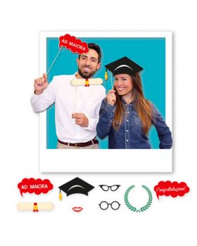 Bacchette per Selfie Photo Booth Laurea Ad Maiora 8pz