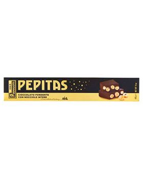 Barra Torrone Pepitas Cioccolato Fondente con Nocciole Intere 400gr