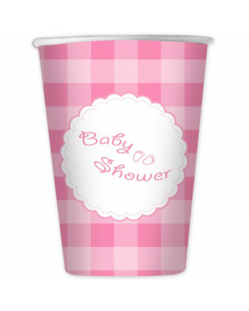 Bicchieri Baby Shower Vestitini Appesi Rosa