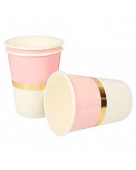 Bicchieri Carta Chic Rosa e Oro