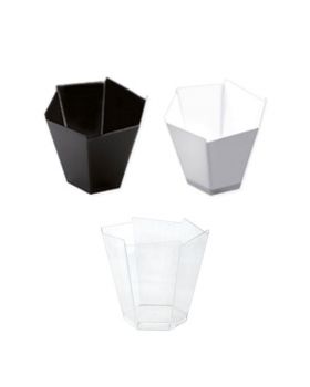 Mini Bicchierini Coppette Pvc per Finger Food Esagonali Colorati 25pz