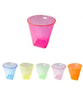 Bicchierini 2oz Shot Chupito in Pvc Rinforzato Trasparenti Colorati Sweeping Party 12pz