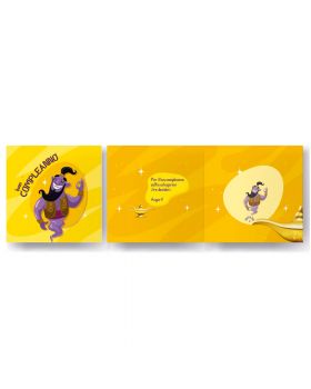 Biglietto Auguri Compleanno Musicale Apri e Soffia Genio della Lampada 15x15cm